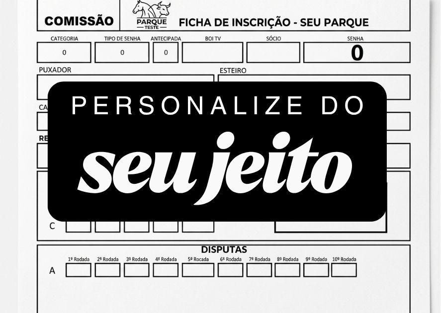 ficha de vaquejada, sua senha - senha antecipada - eu tenho a senha